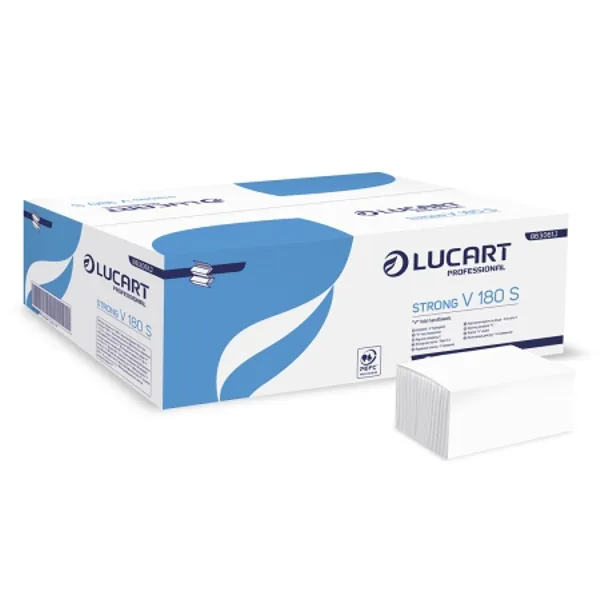 V_180 Lucart V Strong Prosoape pliate, albe, 180 buc - imagine 1