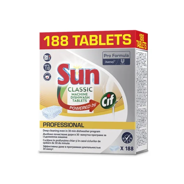 sun-tablete-vase Sun Pro Formula Tablete pentru mașini de spălat vase 188 buc - imagine 1